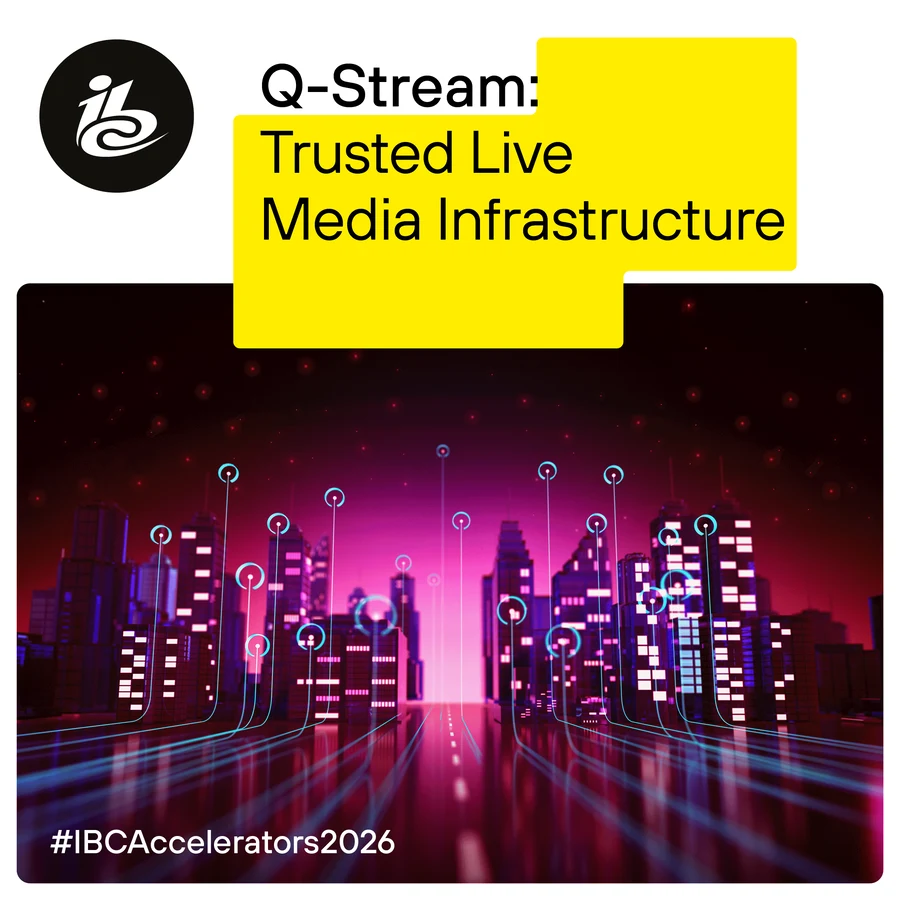 IBC 2026 Accelerator card · Q-Stream: Trusted Live Media Infrastructure